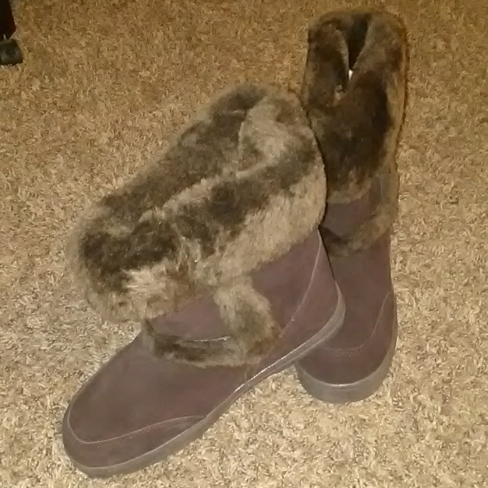 Brown weather boots